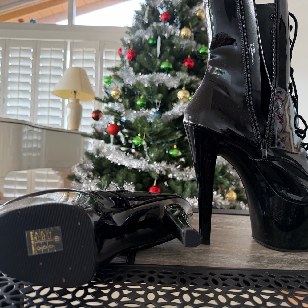 Pleaser Black Ankle Boots - Picture 4 of 5
